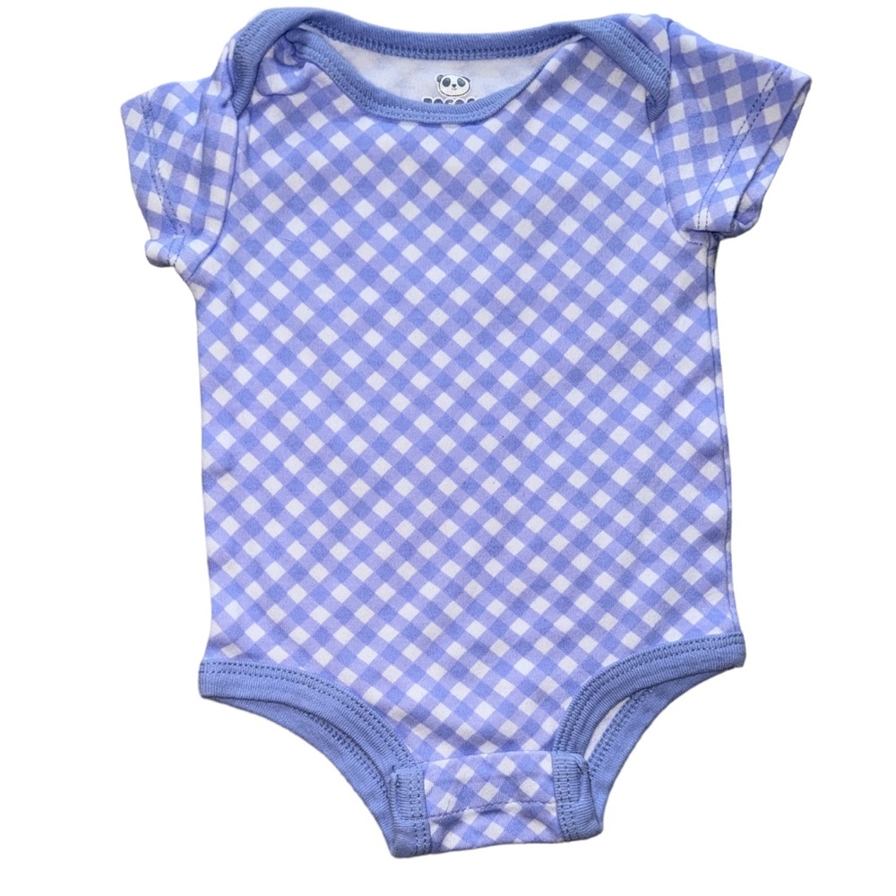 3 FOR $10 ROCOCO 3M Lilac & White Cotton Checkered Onesie